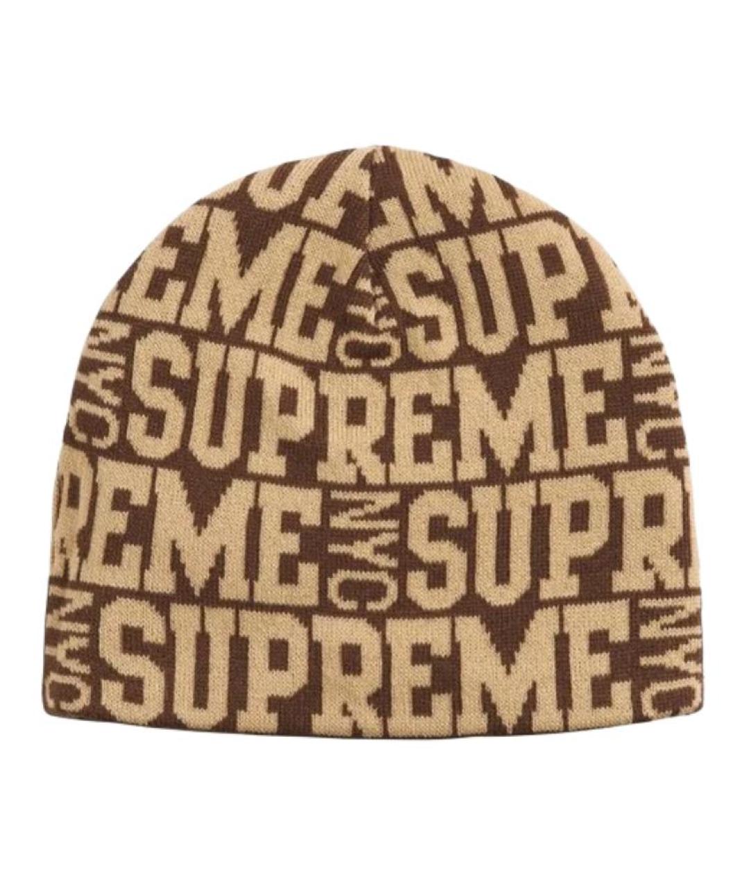 SUPREME Коричневая шапка, фото 3
