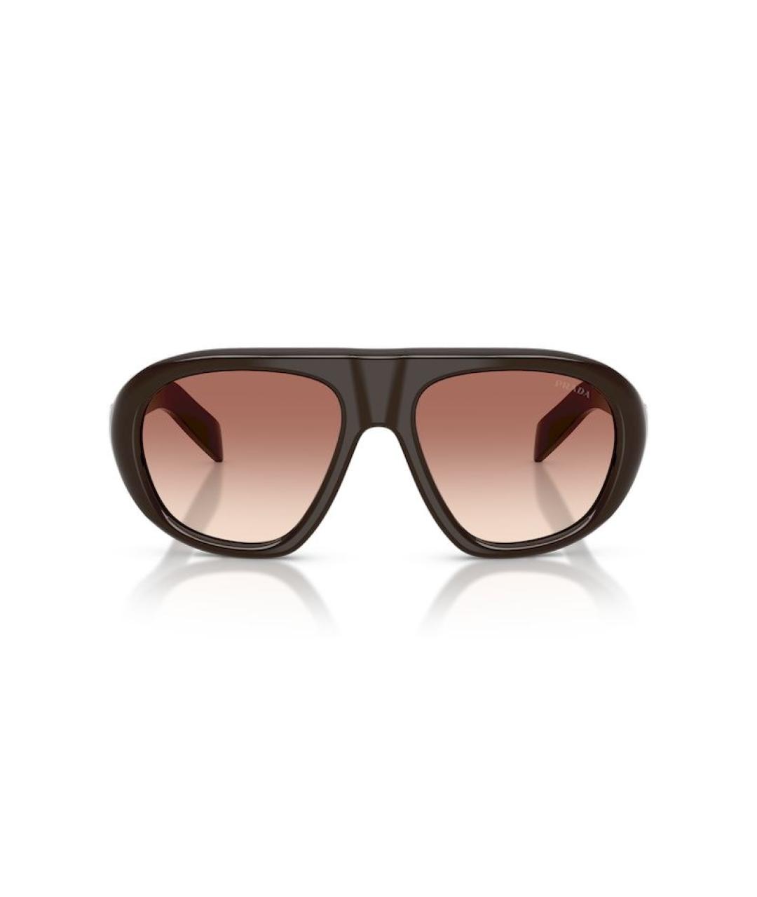 PRADA Бордовые пластиковые солнцезащитные очки, фото 4