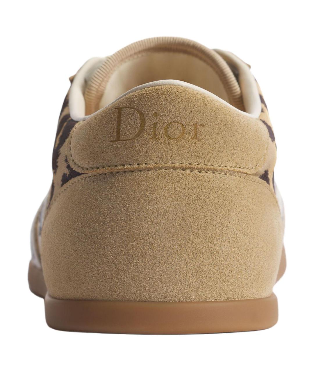 CHRISTIAN DIOR Бежевые кожаные кроссовки, фото 4