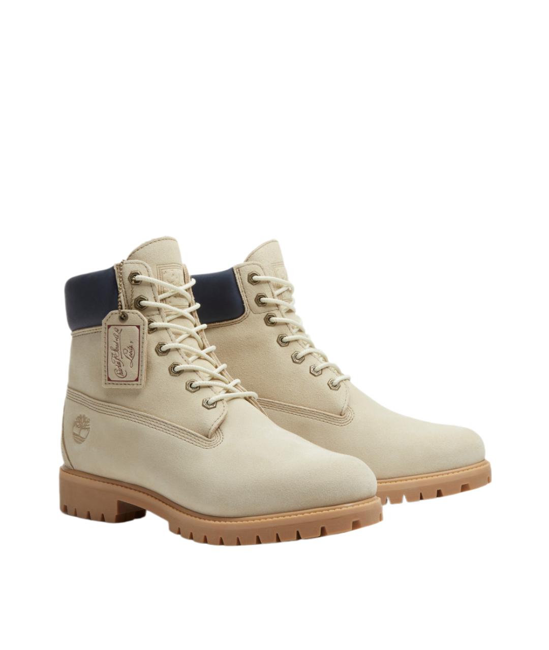 TIMBERLAND Бежевые кожаные ботинки, фото 4