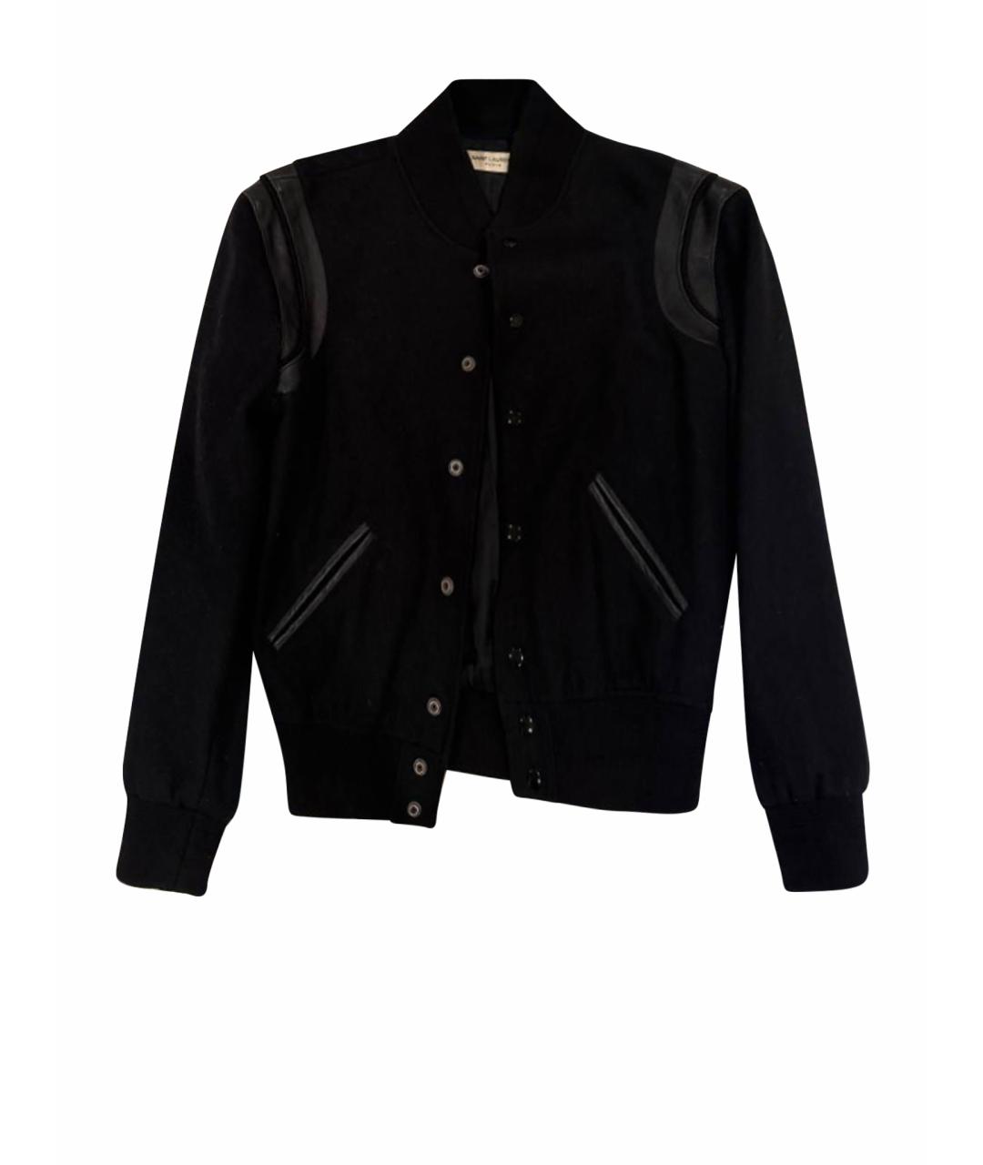 SAINT LAURENT Черная шерстяная куртка, фото 1