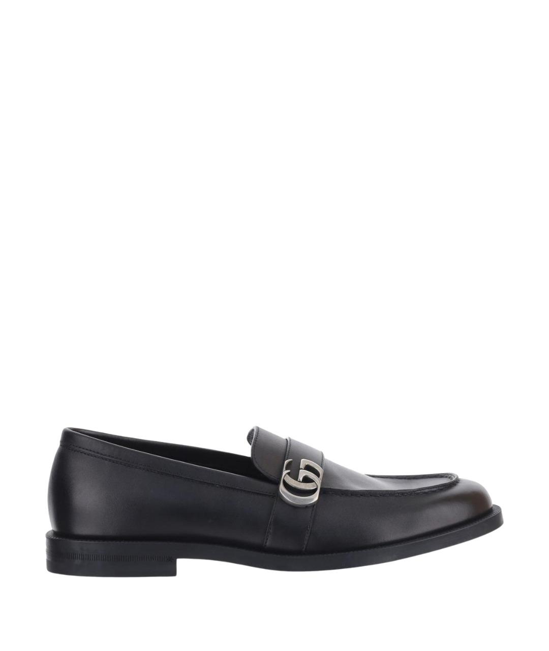 GUCCI Черные кожаные лоферы, фото 1