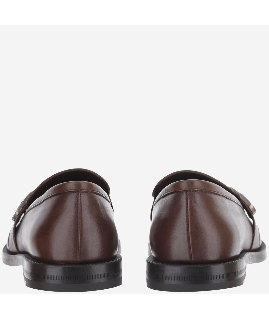 GUCCI Коричневые кожаные лоферы, фото 4