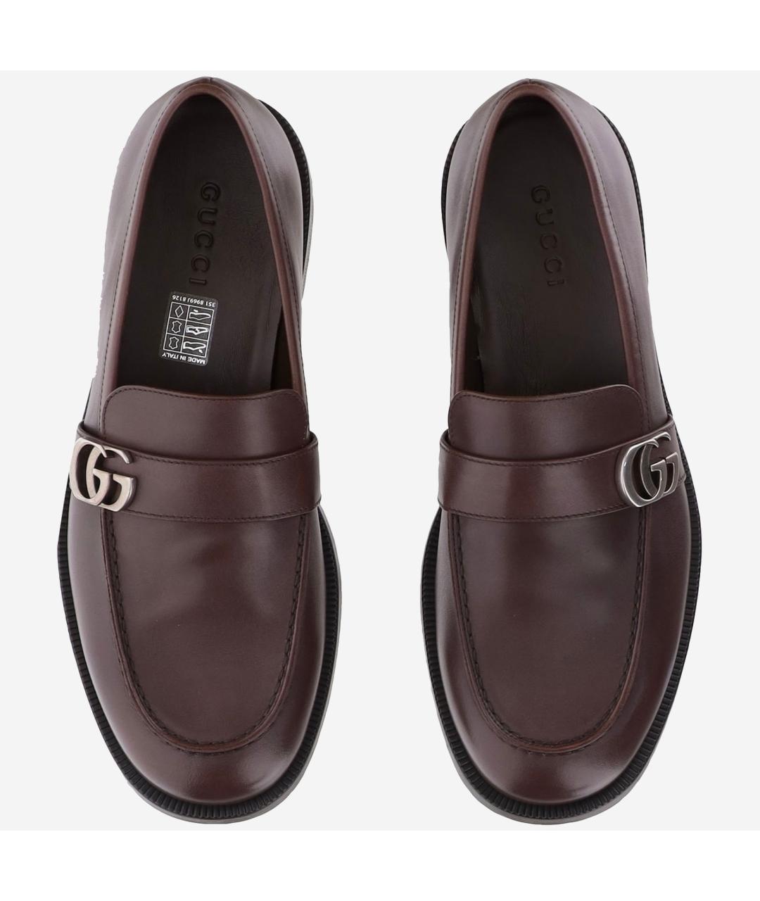 GUCCI Коричневые кожаные лоферы, фото 2