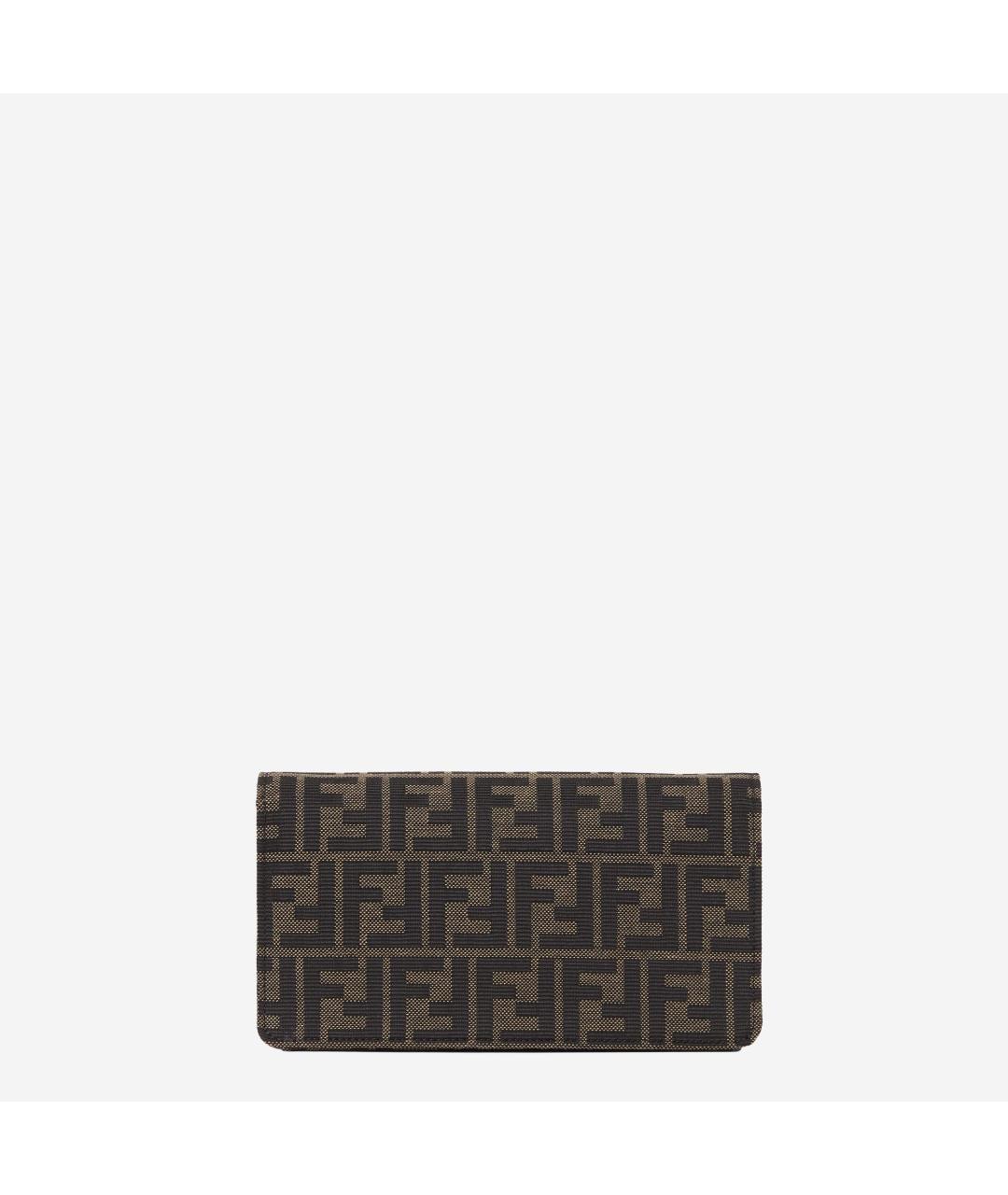 FENDI Коричневая жаккардовая сумка через плечо, фото 3