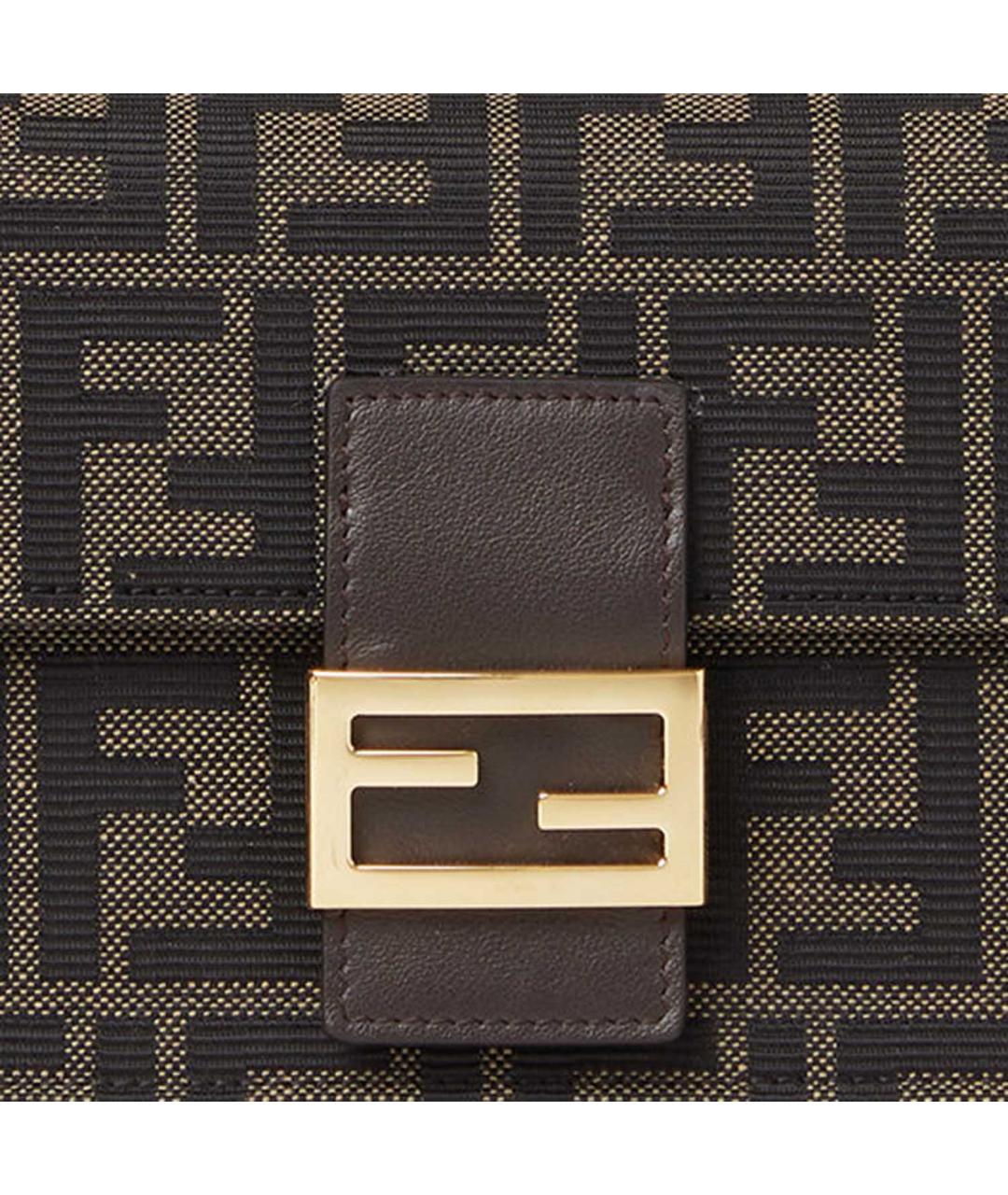 FENDI Коричневая жаккардовая сумка через плечо, фото 4