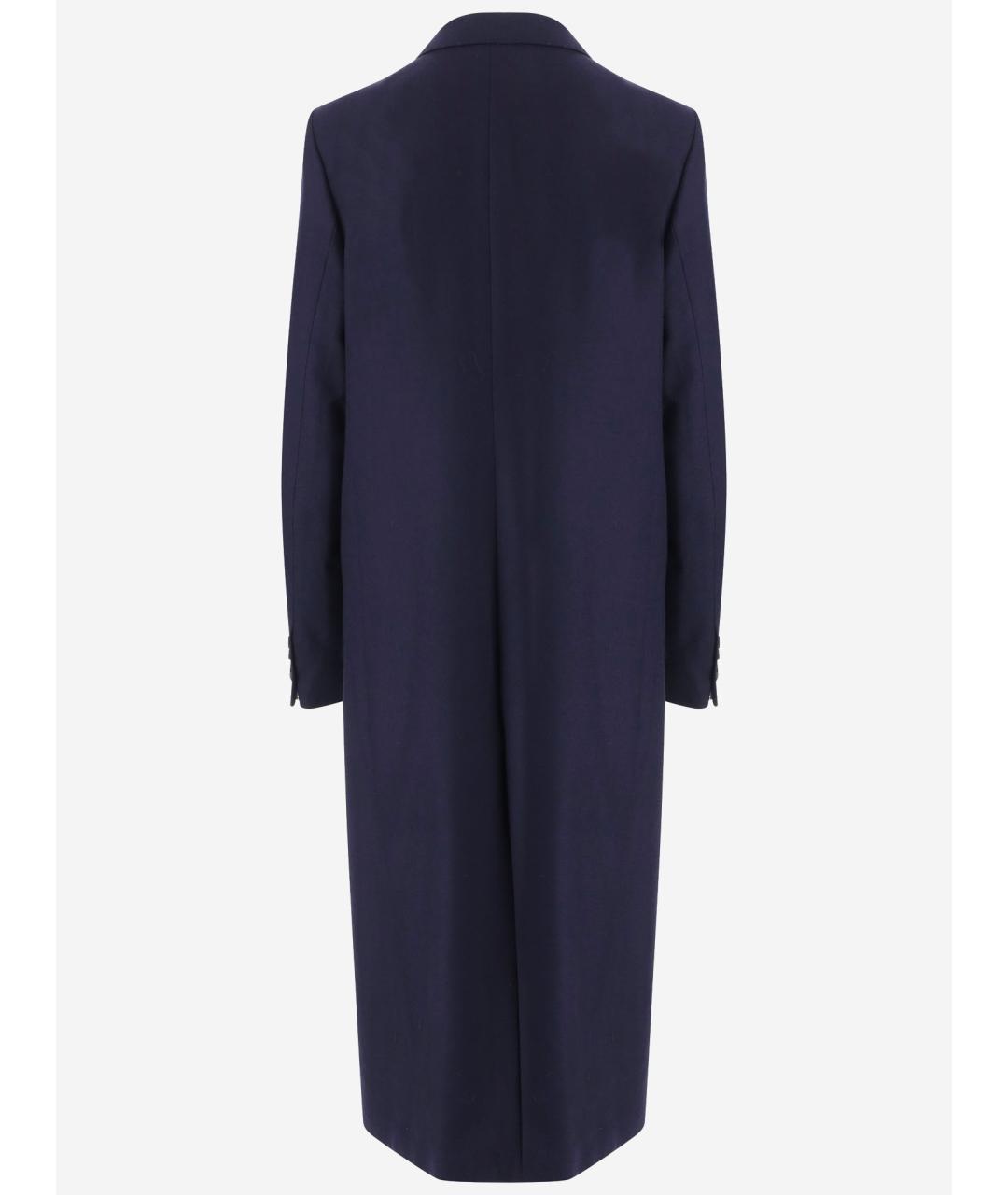 DRIES VAN NOTEN Темно-синее шерстяное пальто, фото 2