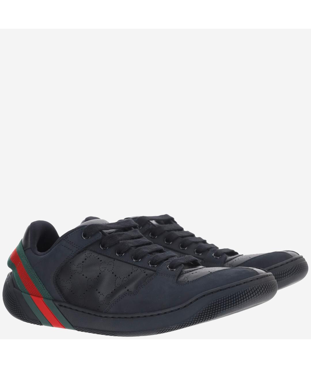 GUCCI Черные кожаные низкие кроссовки / кеды, фото 3