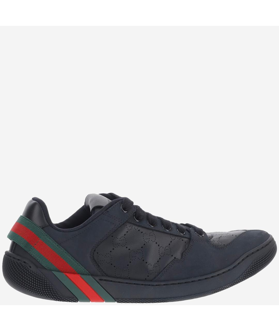GUCCI Черные кожаные низкие кроссовки / кеды, фото 6