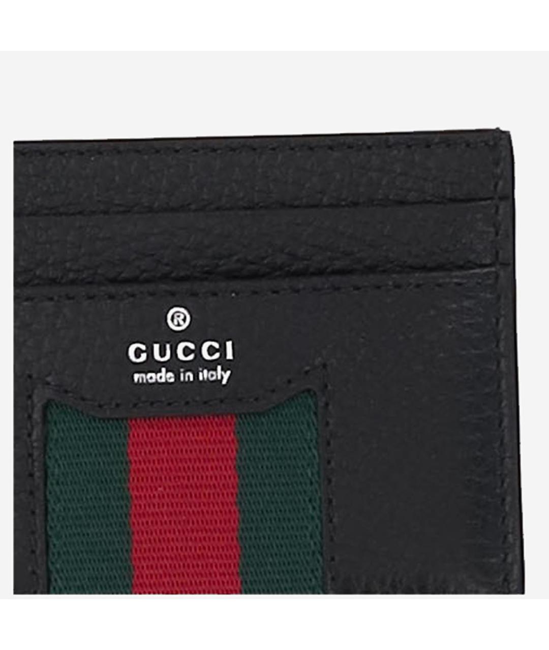 GUCCI Черный кожаный кардхолдер, фото 3