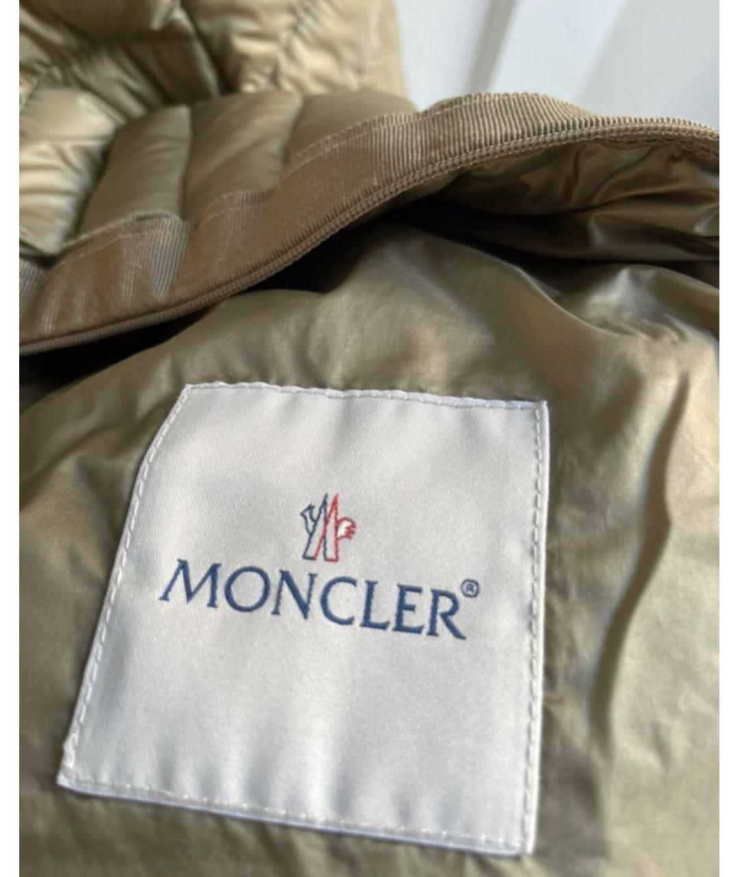 MONCLER Бежевая полиэстеровая куртка, фото 4