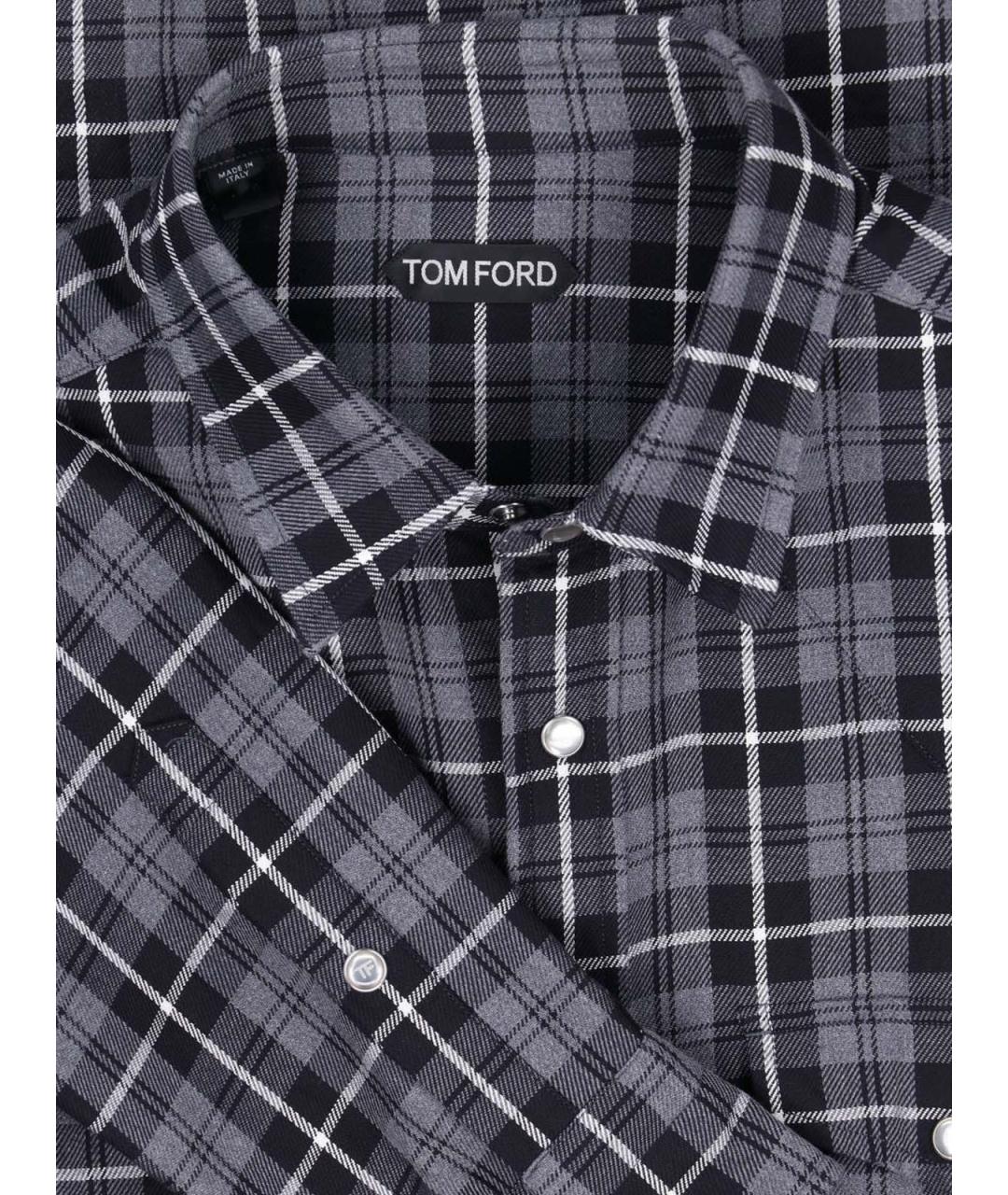 TOM FORD Серая хлопковая кэжуал рубашка, фото 3