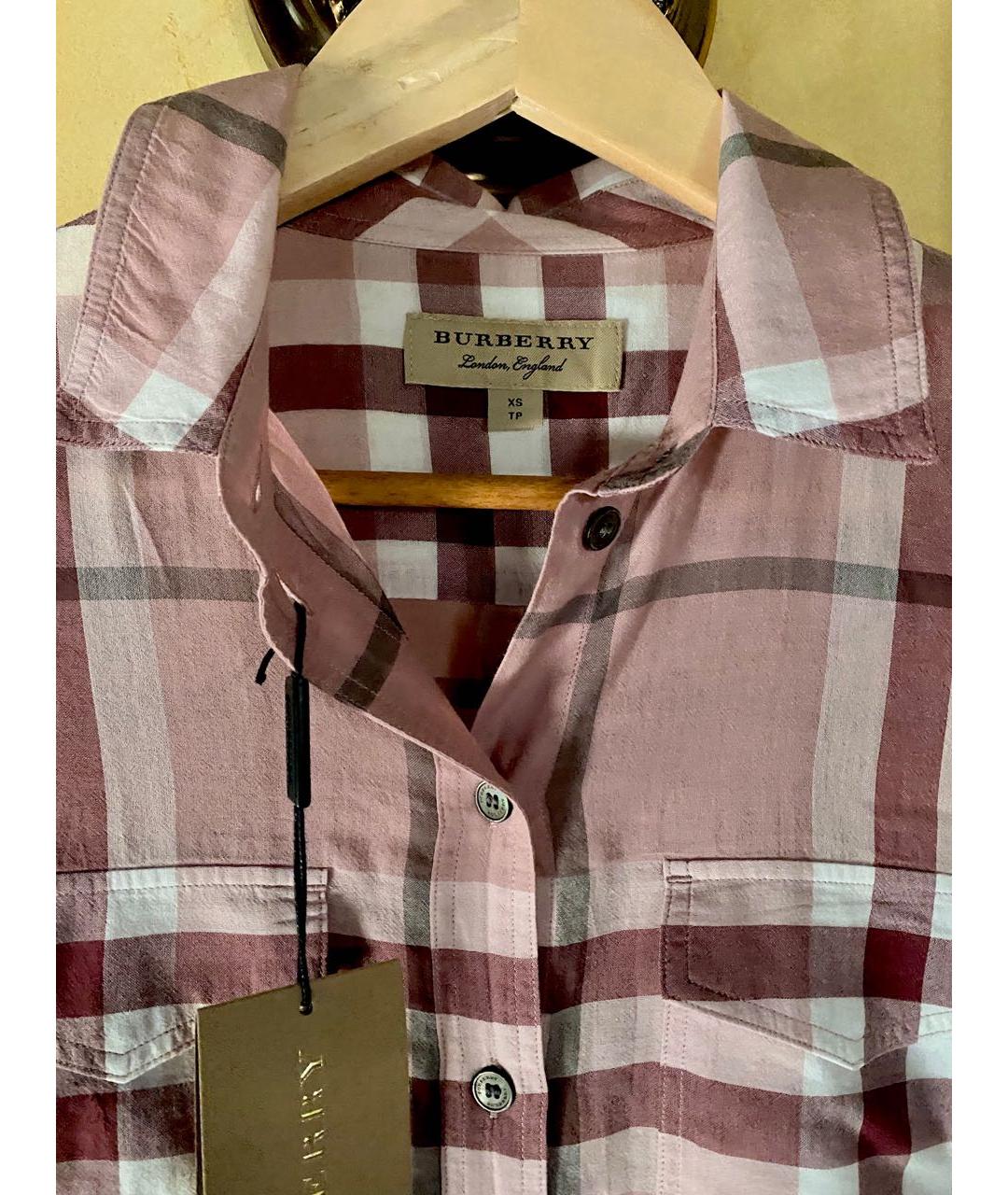 BURBERRY Розовая хлопковая рубашка, фото 3