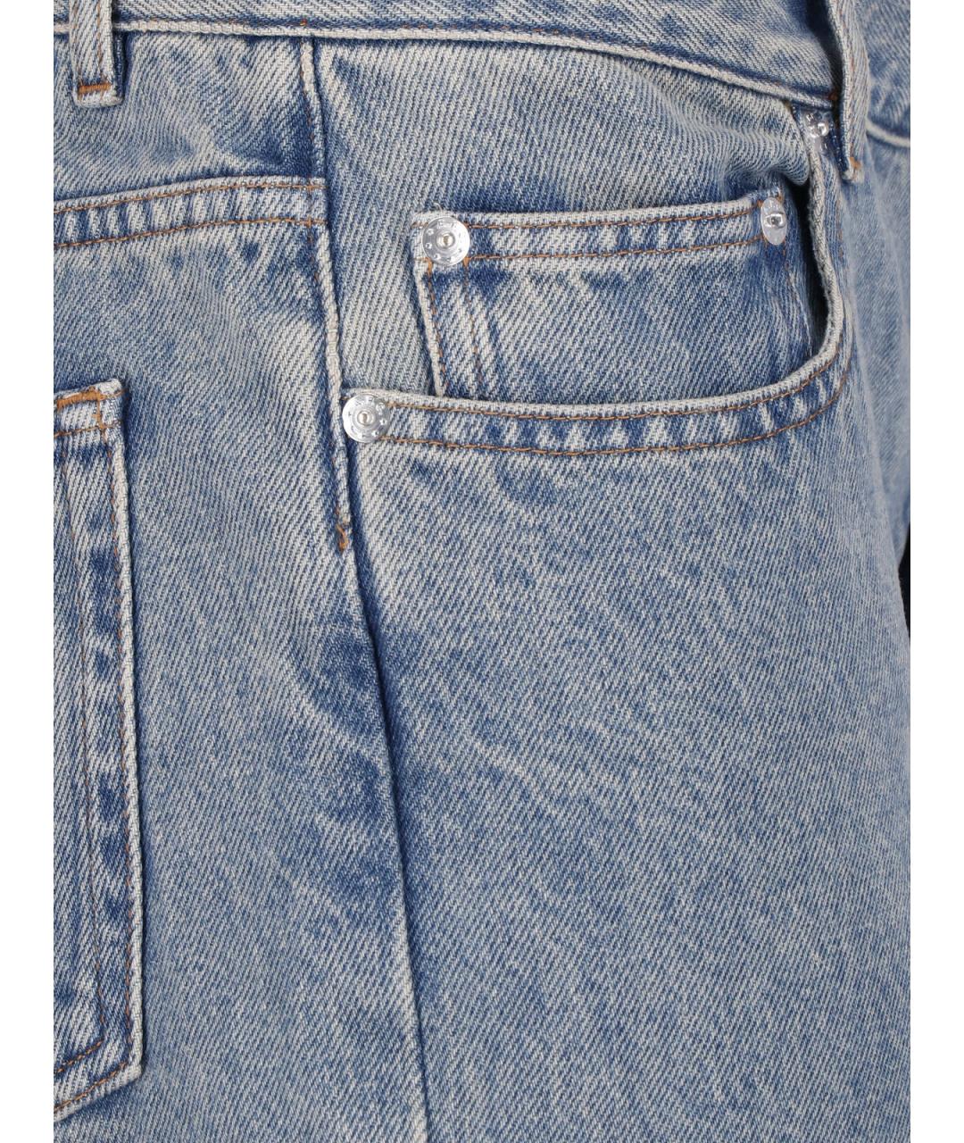 A.P.C. Голубые хлопковые прямые джинсы, фото 5