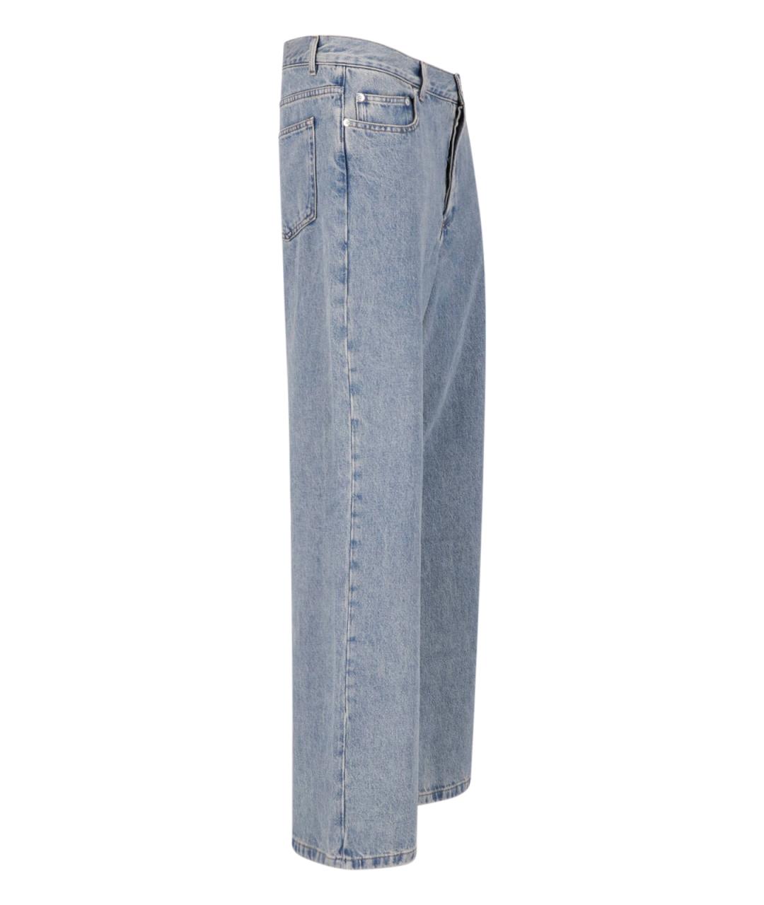 A.P.C. Голубые хлопковые прямые джинсы, фото 3