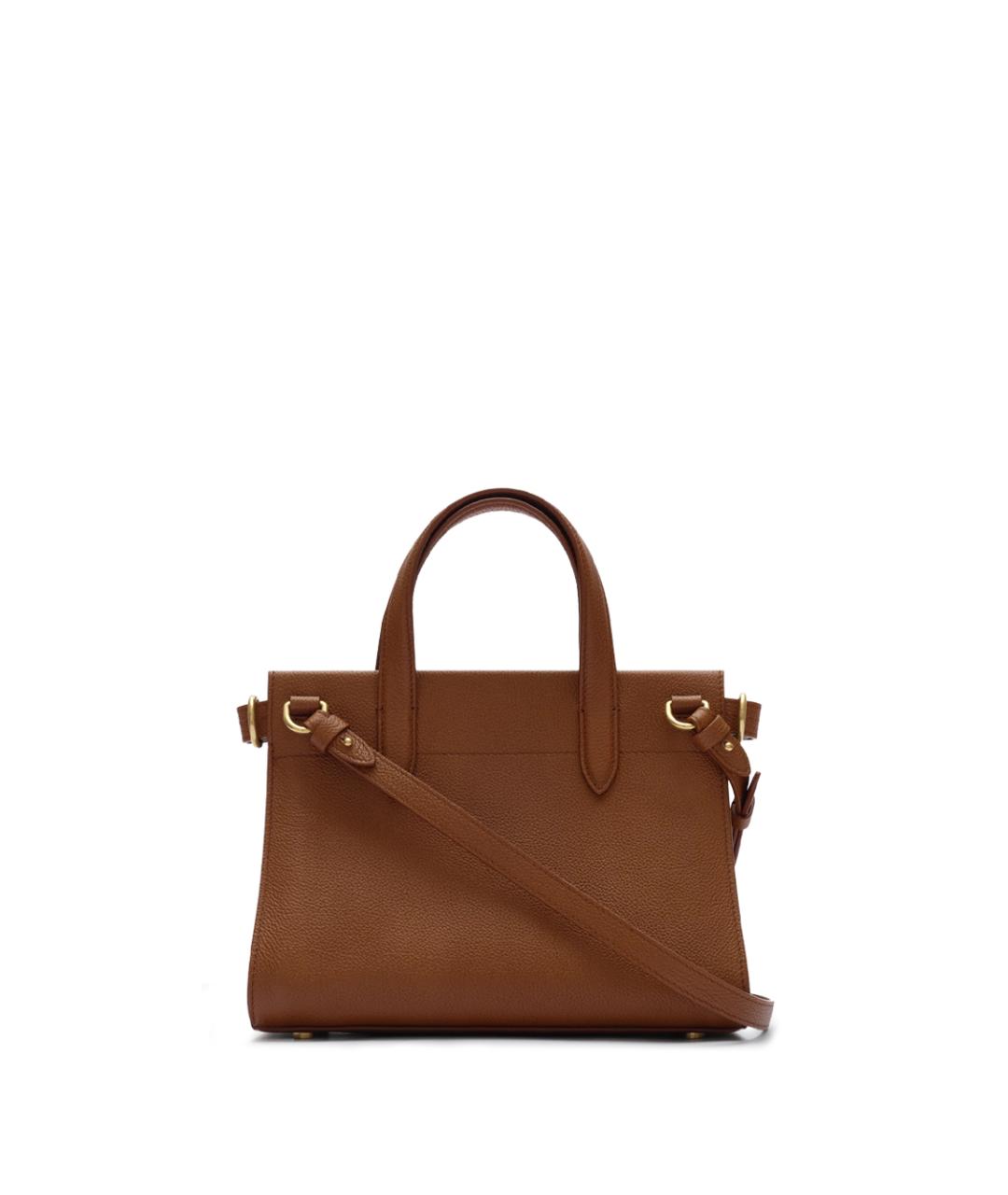 BURBERRY Коричневая кожаная сумка тоут, фото 5