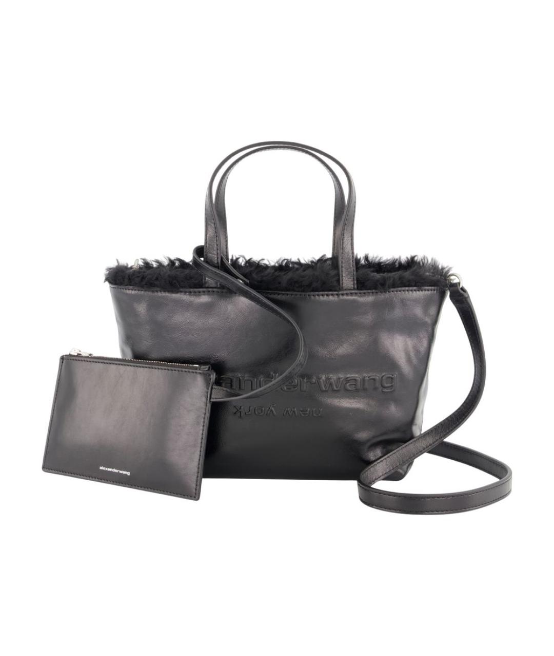 ALEXANDER WANG Черная кожаная сумка тоут, фото 3