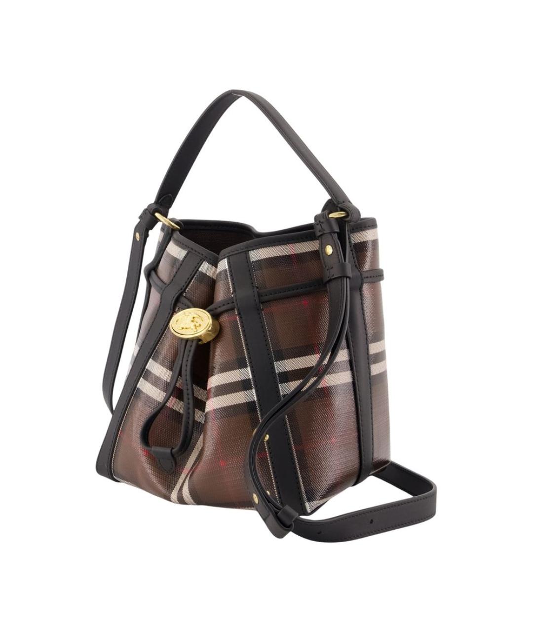 BURBERRY Коричневая хлопковая сумка через плечо, фото 2