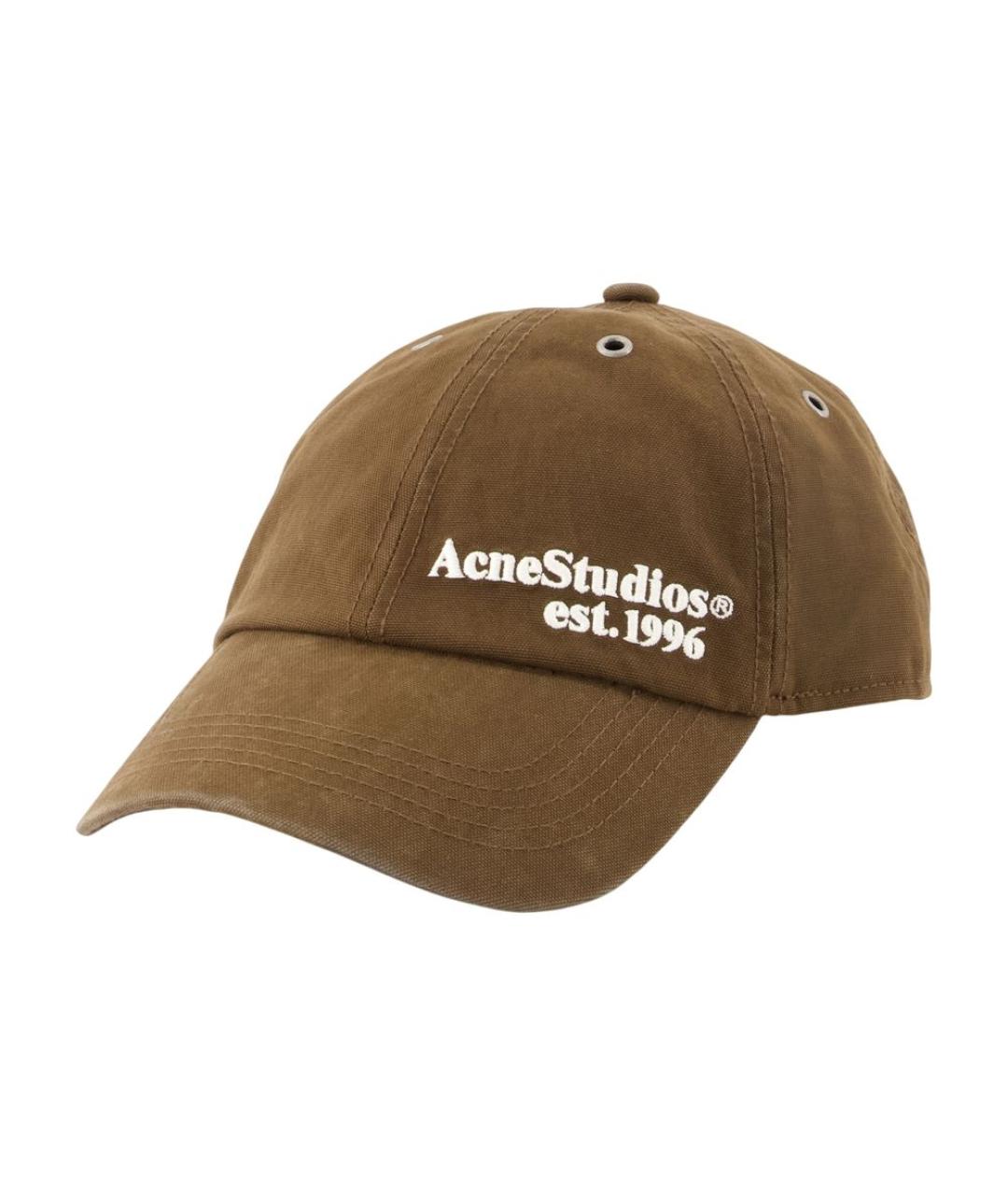ACNE STUDIOS Коричневая хлопковая кепка, фото 3