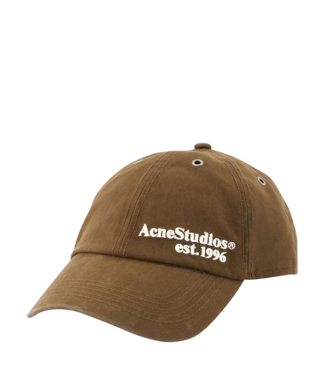 ACNE STUDIOS Коричневая хлопковая кепка, фото 1