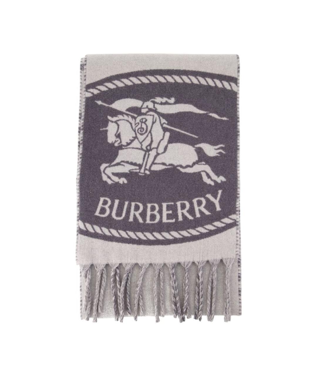 BURBERRY Серый кашемировый шарф, фото 3