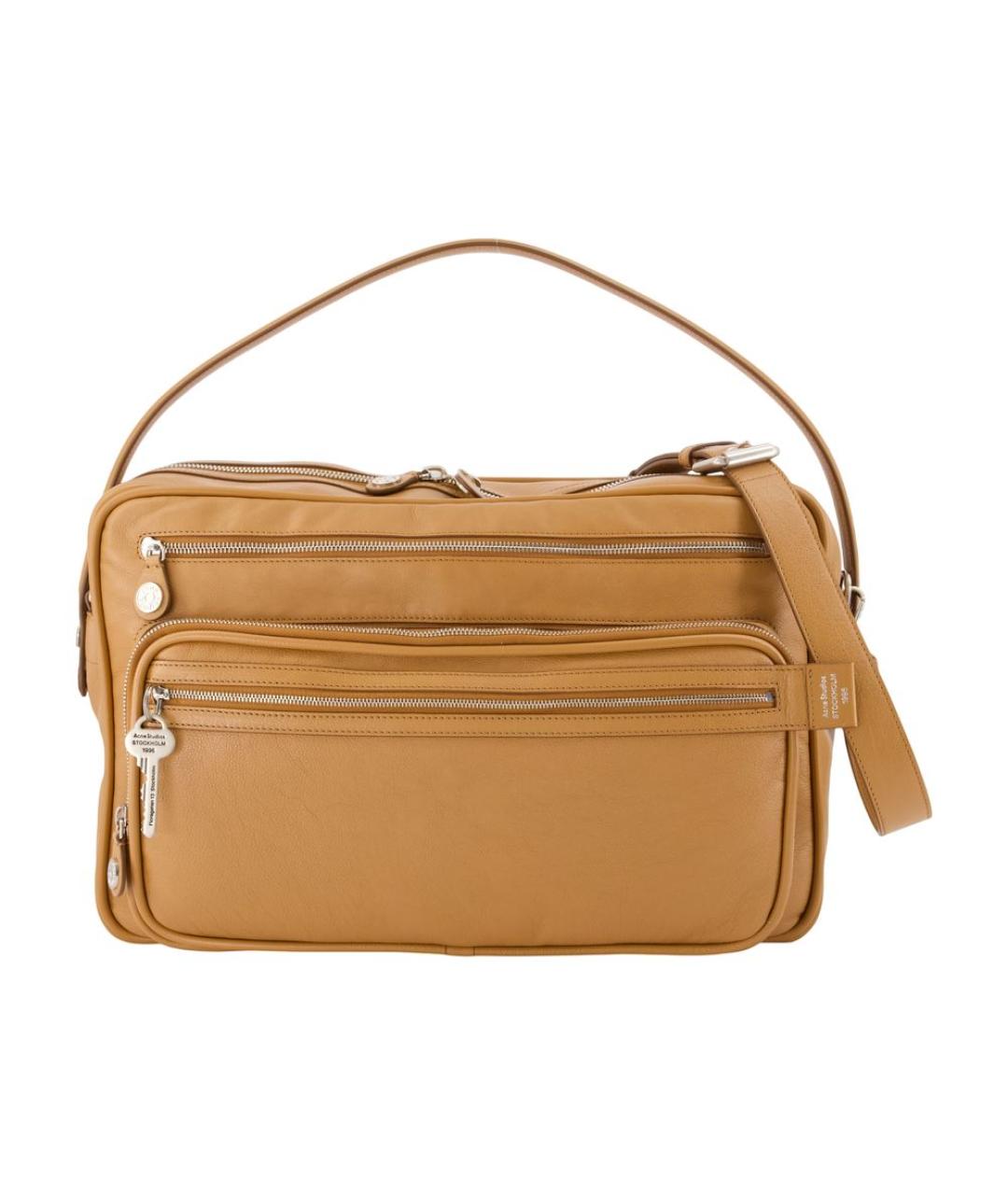 ACNE STUDIOS Коричневая кожаная сумка через плечо, фото 3