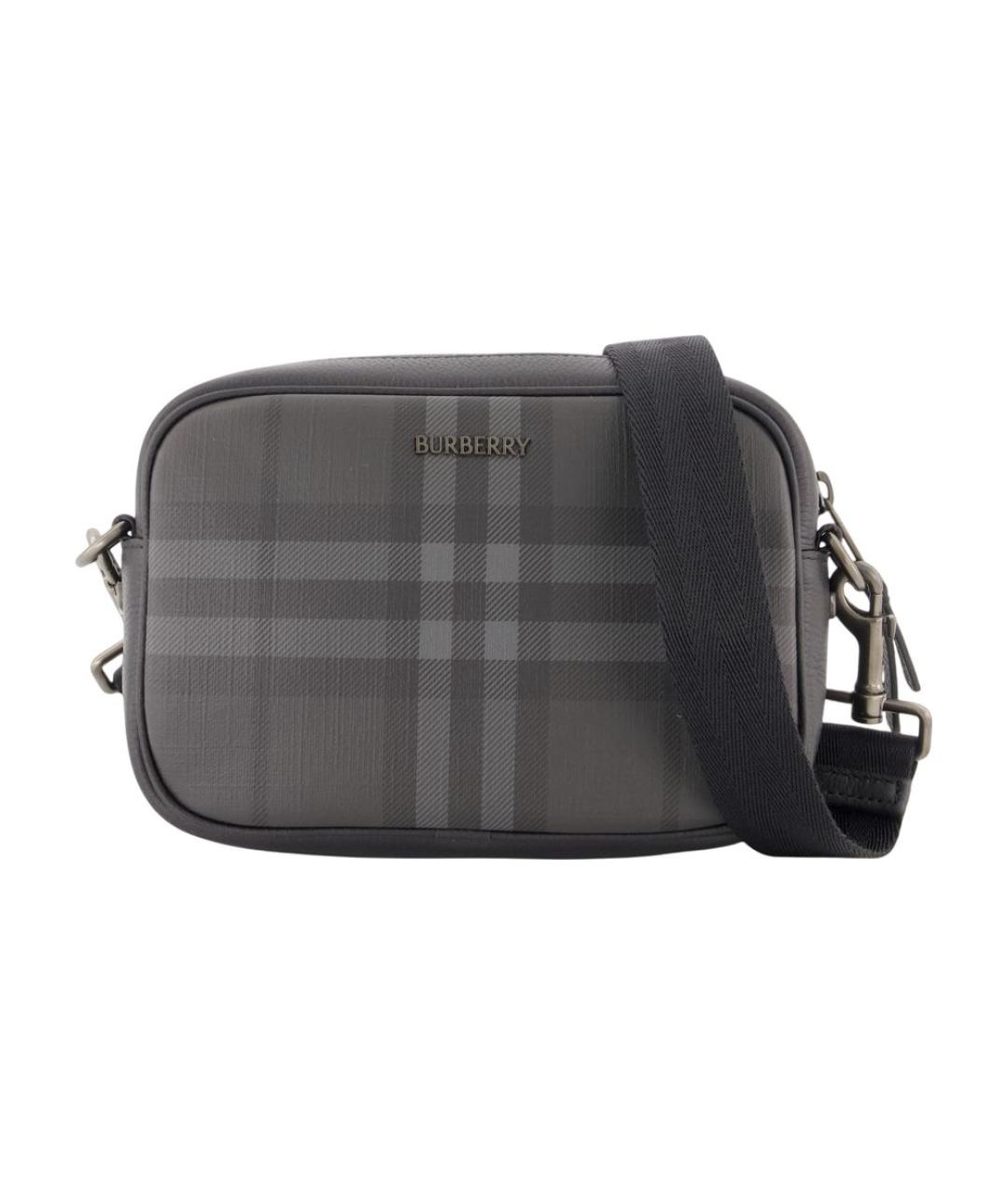 BURBERRY Серая синтетическая сумка через плечо, фото 3