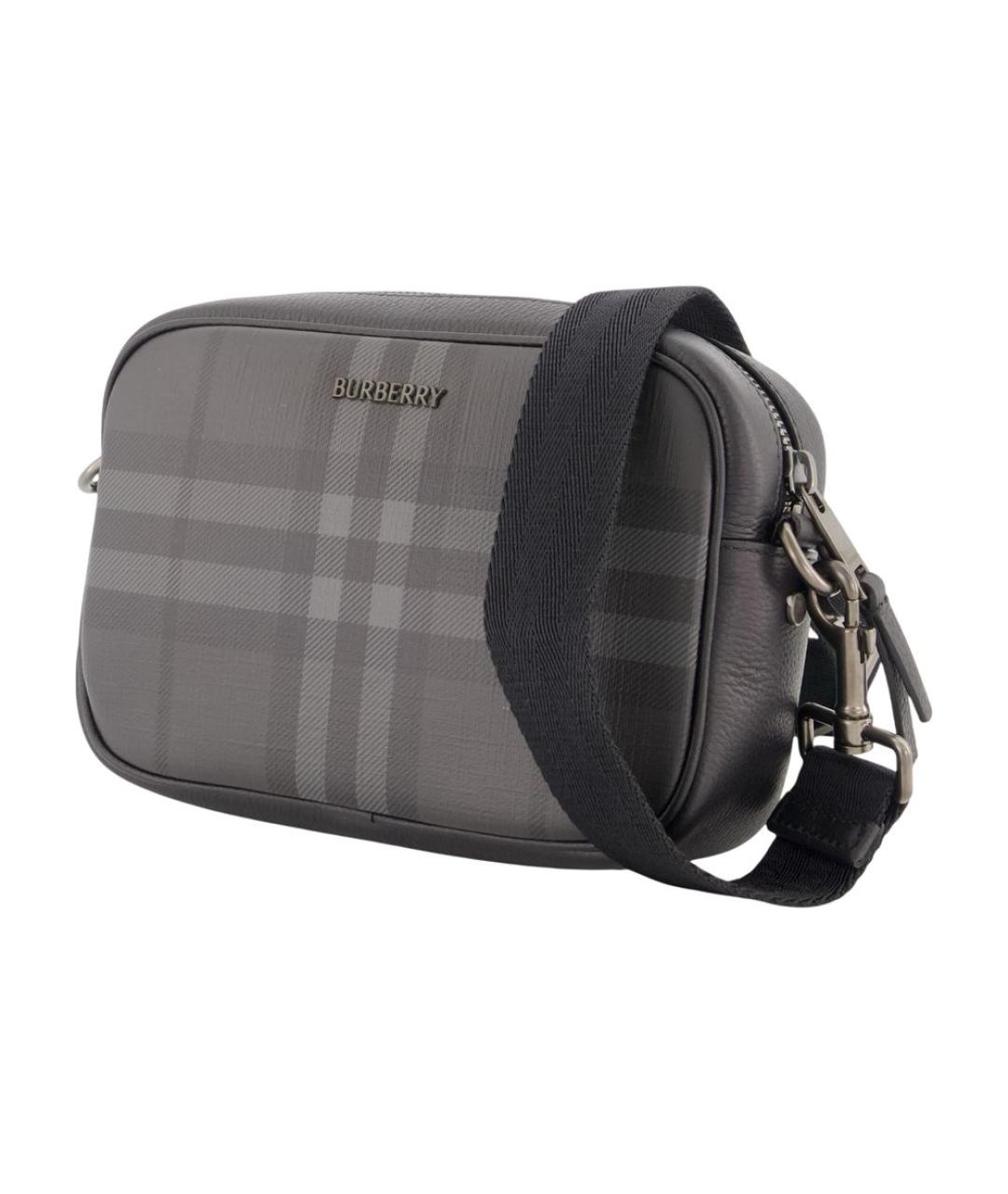 BURBERRY Серая синтетическая сумка через плечо, фото 2
