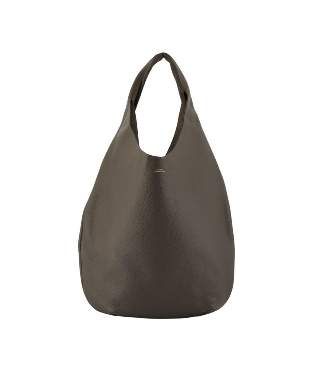 A.P.C. Хаки кожаная сумка через плечо, фото 3