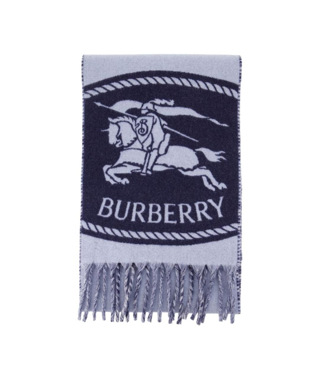 BURBERRY Синий кашемировый шарф, фото 3