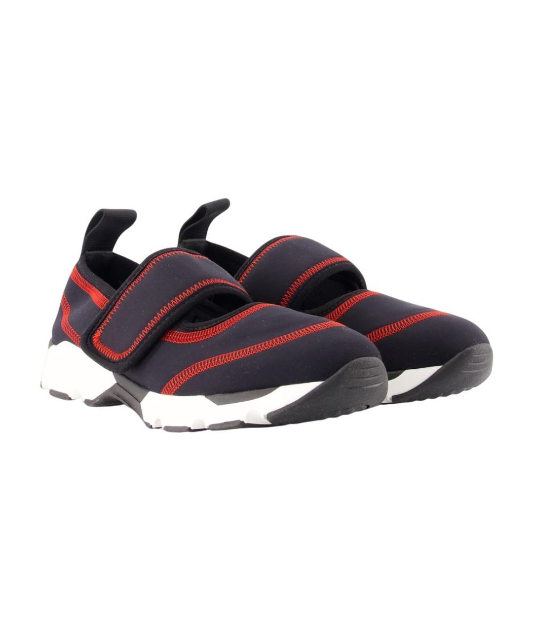 MARNI Черные кожаные кроссовки, фото 2