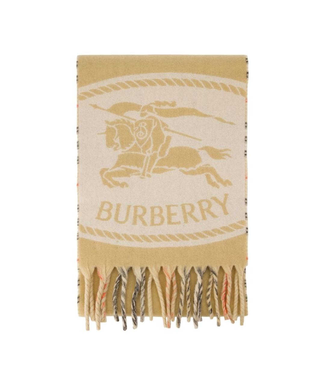 BURBERRY Бежевый кашемировый шарф, фото 3