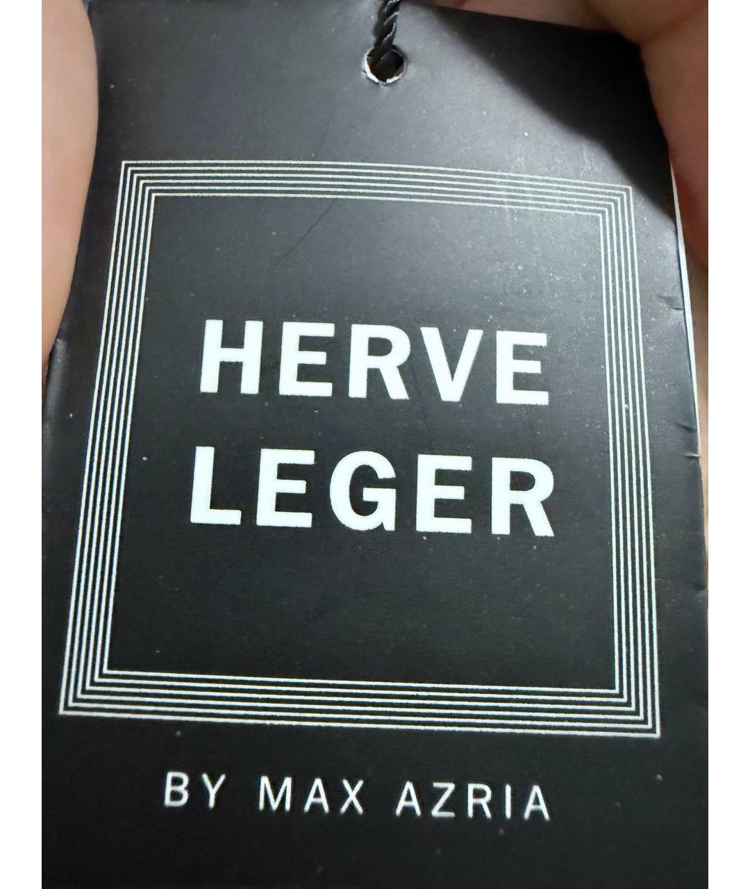 HERVE LEGER Бежевое вискозное коктейльное платье, фото 5