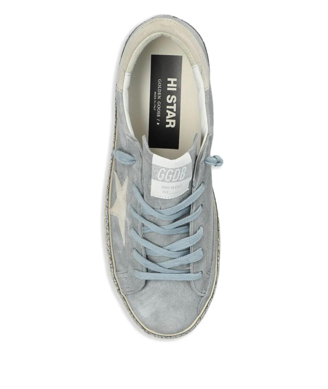 GOLDEN GOOSE Серые кожаные кроссовки, фото 4