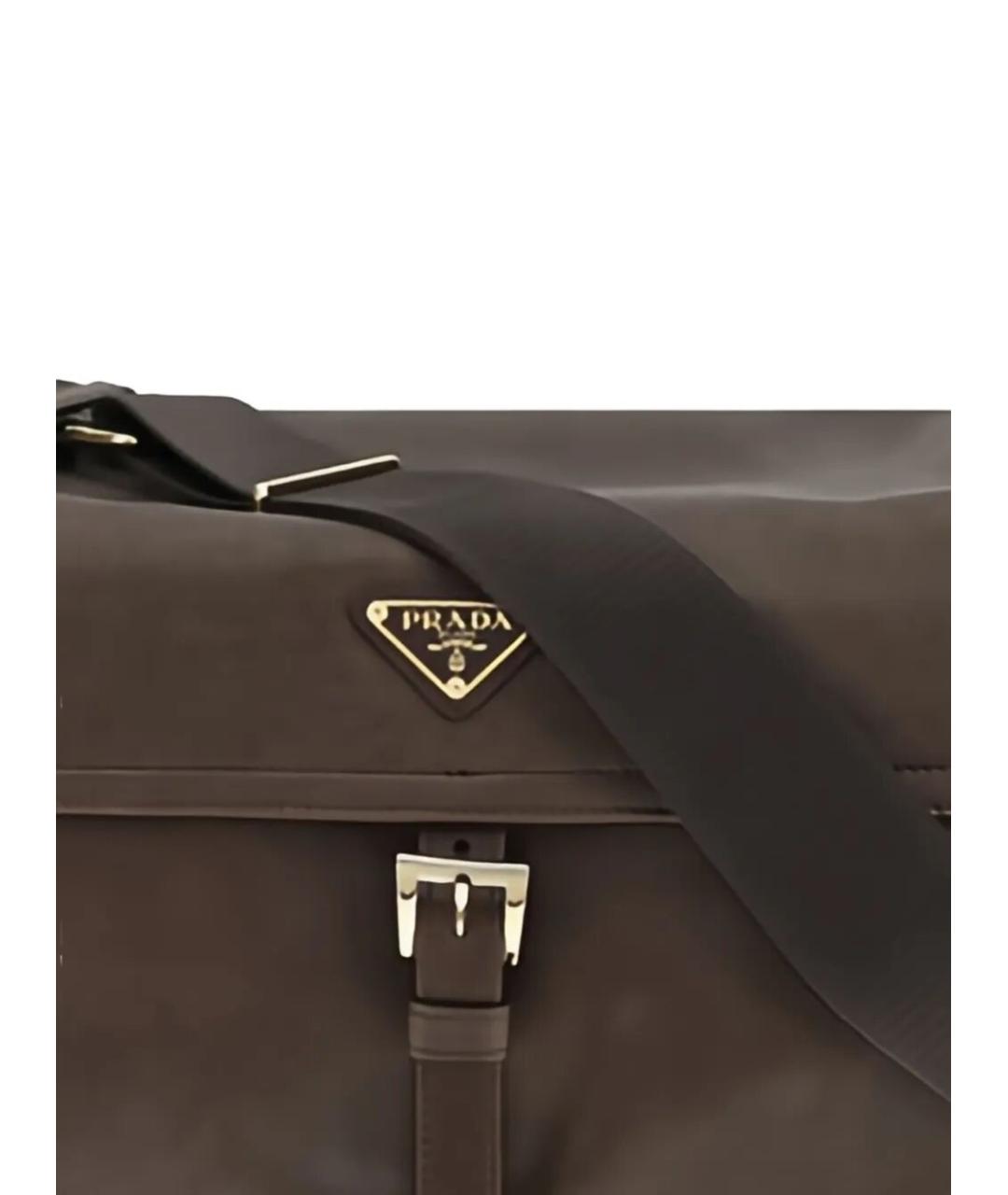 PRADA Коричневая сумка через плечо из канвы, фото 4
