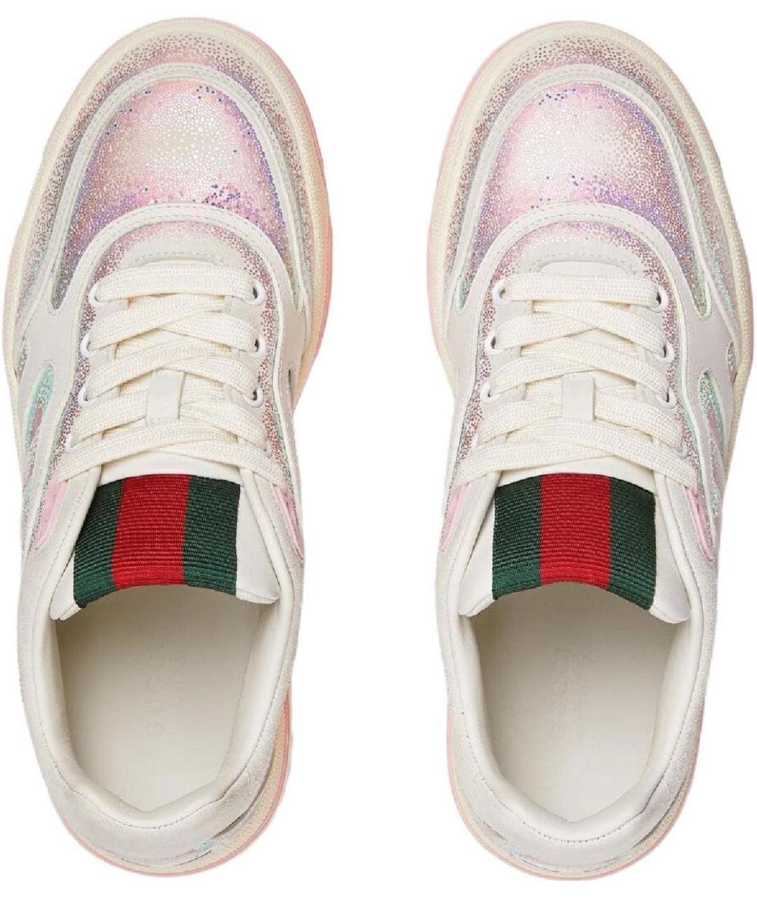 GUCCI Розовые кожаные кроссовки, фото 2