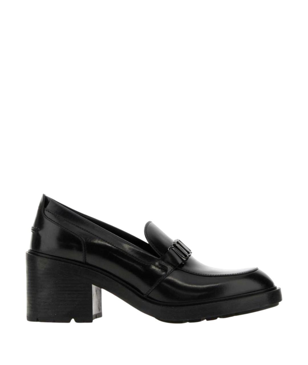 FERRAGAMO Черные кожаные лоферы, фото 1