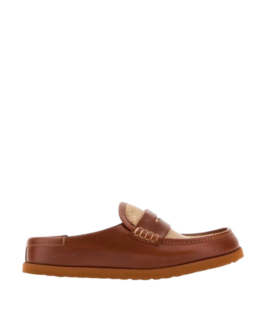BIRKENSTOCK Коричневые кожаные мюли, фото 1