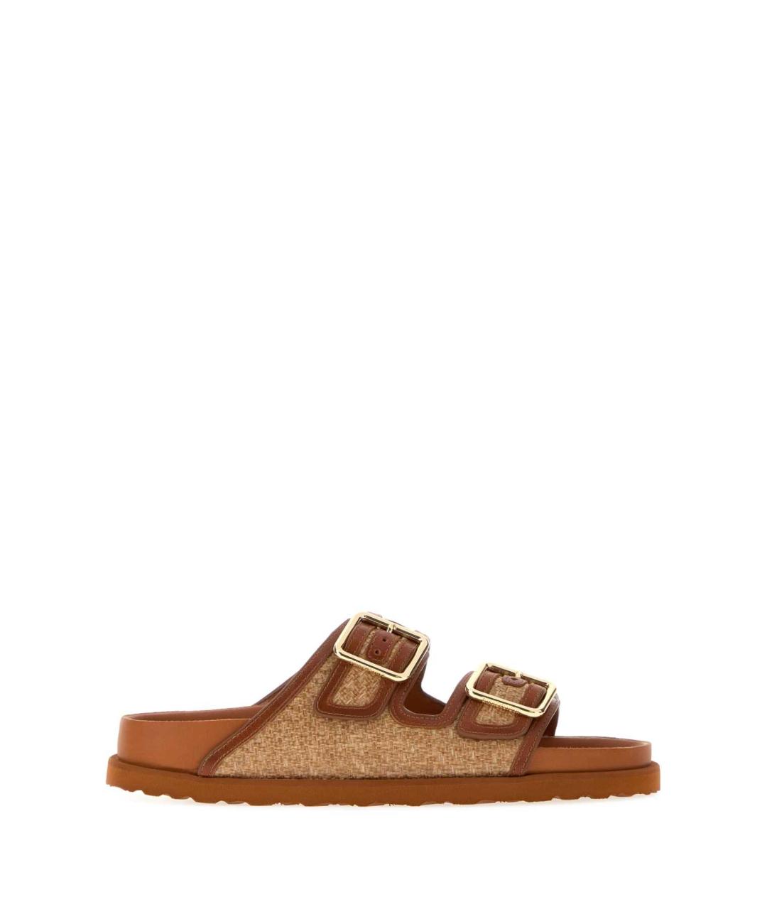 BIRKENSTOCK Бежевые текстильные шлепанцы, фото 1