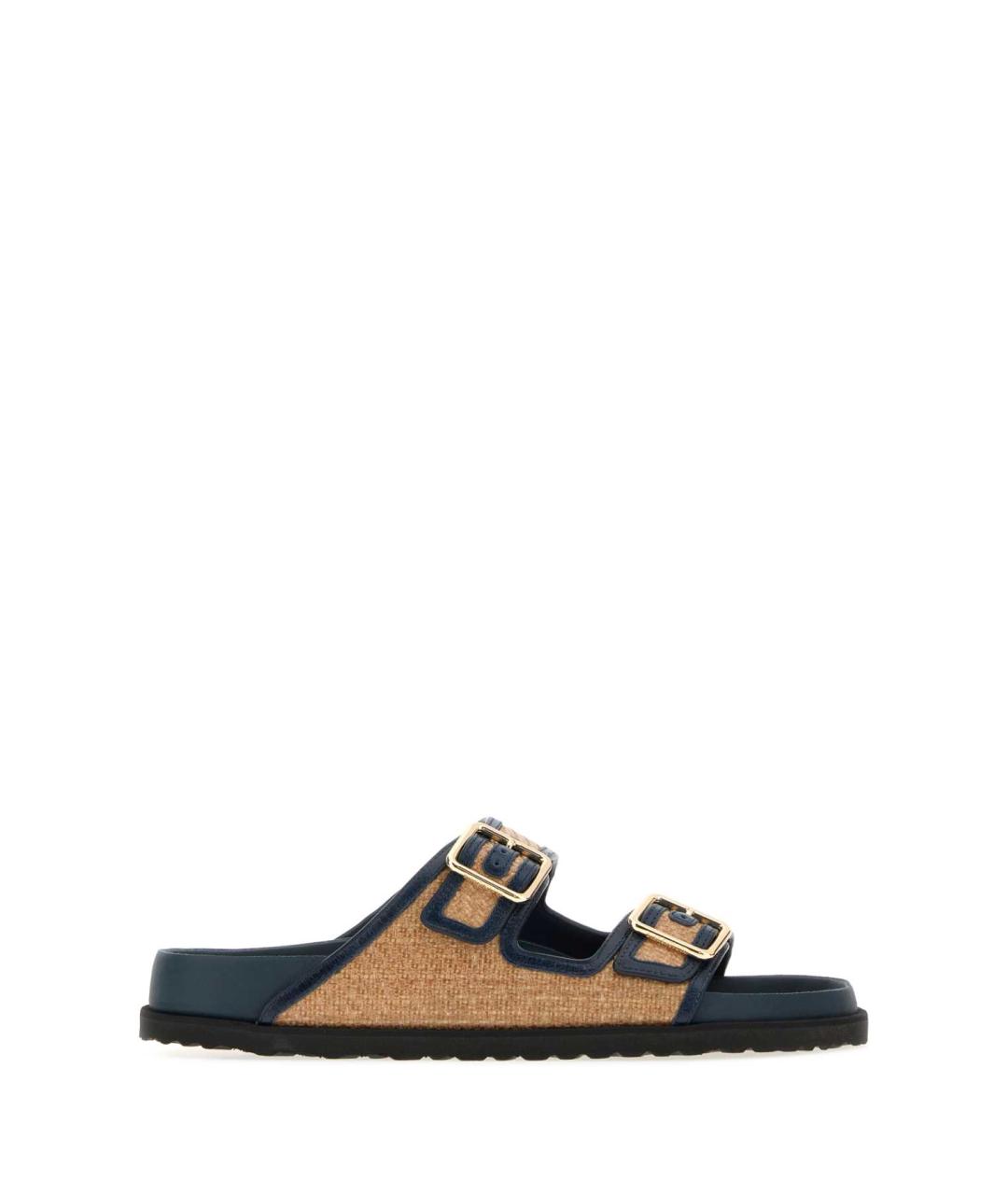 BIRKENSTOCK Синие кожаные шлепанцы, фото 1