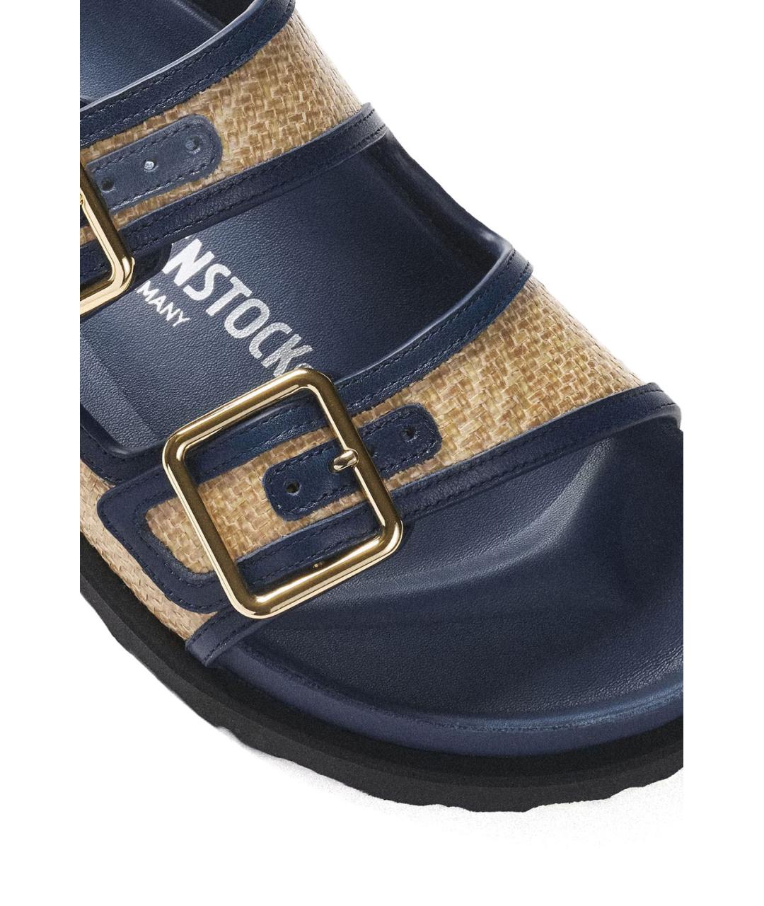 BIRKENSTOCK Синие кожаные шлепанцы, фото 3
