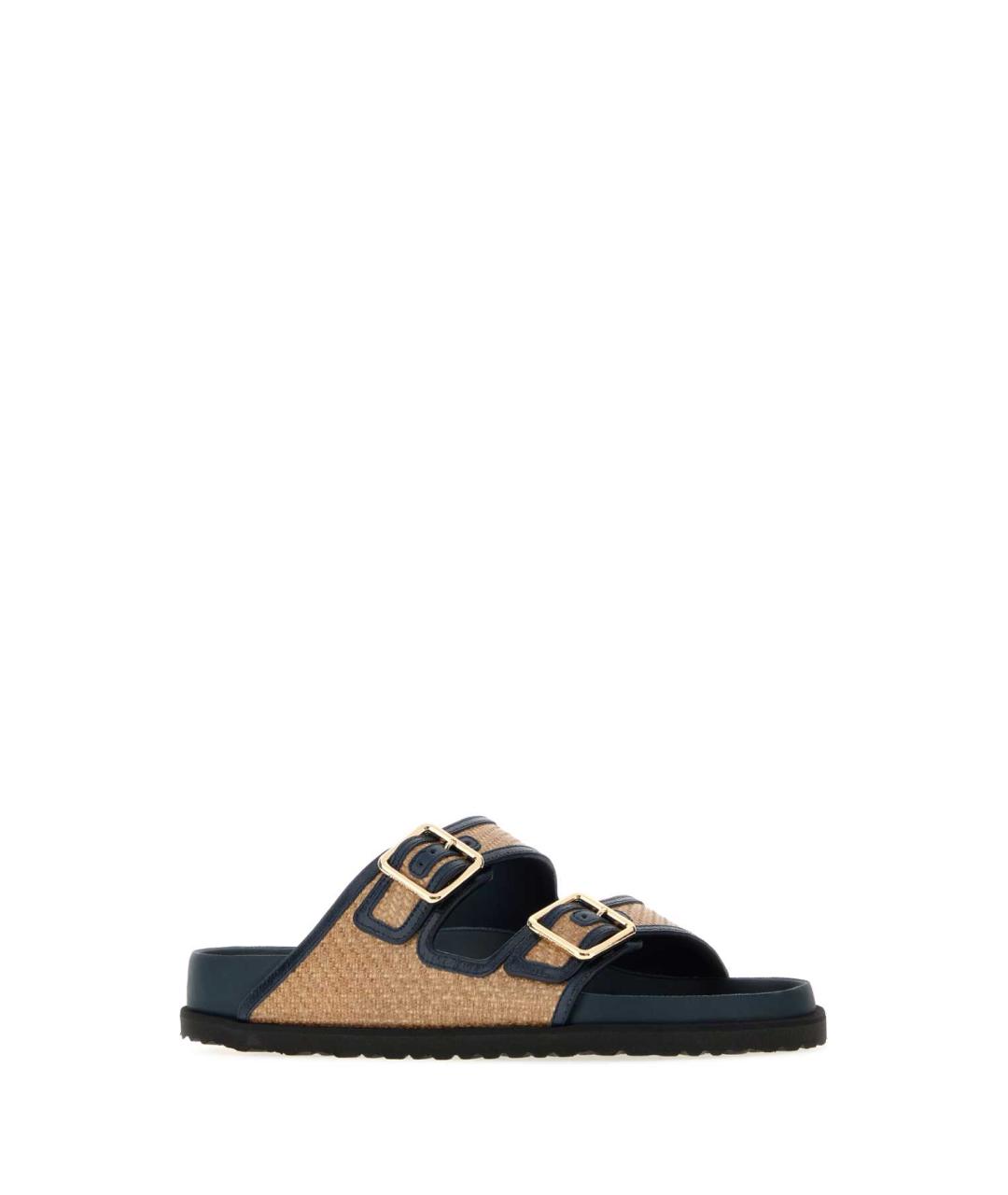 BIRKENSTOCK Синие кожаные шлепанцы, фото 2