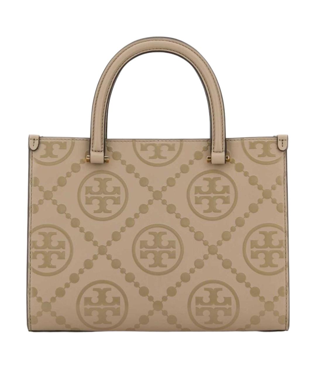 TORY BURCH Бежевая кожаная сумка тоут, фото 1