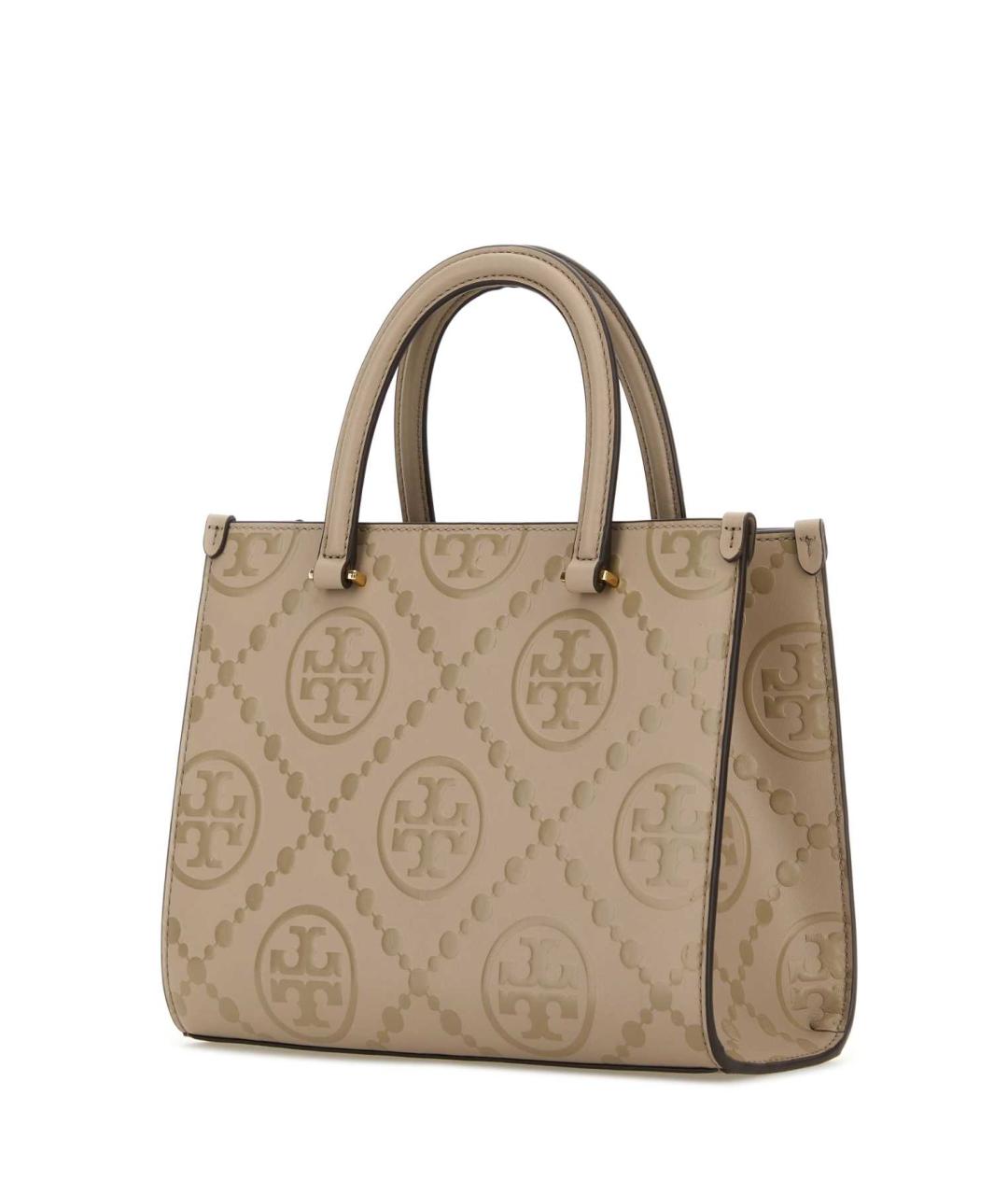 TORY BURCH Бежевая кожаная сумка тоут, фото 2