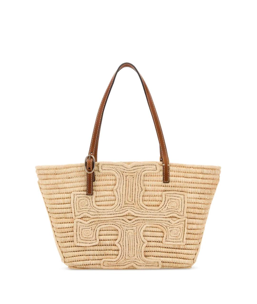 TORY BURCH Бежевая рафиевая сумка тоут, фото 3