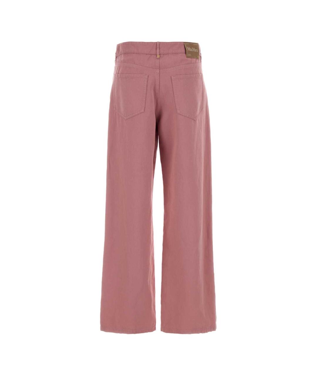 'S MAX MARA Розовые хлопковые прямые брюки, фото 2