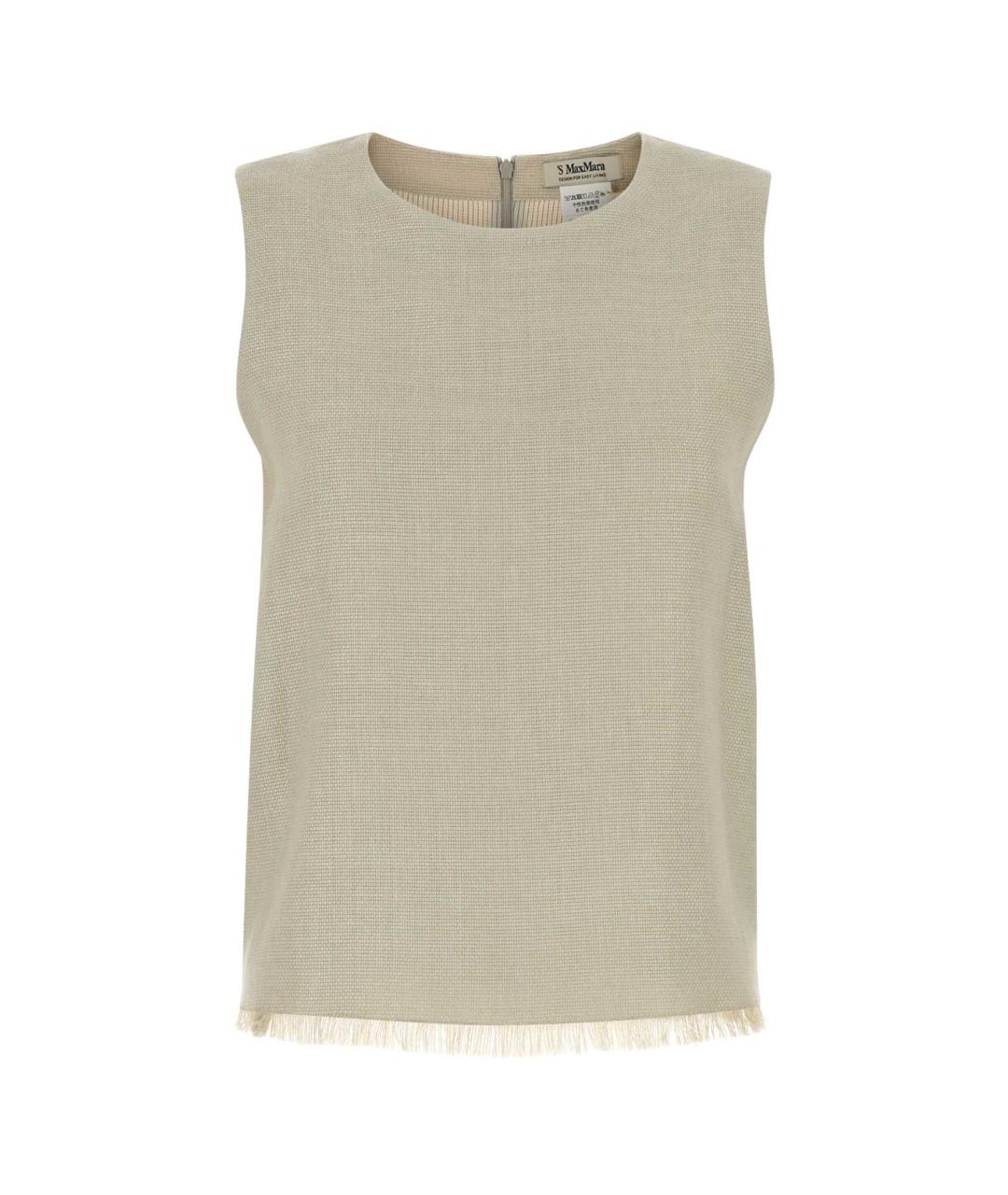 'S MAX MARA Бежевая хлопковая майка, фото 1
