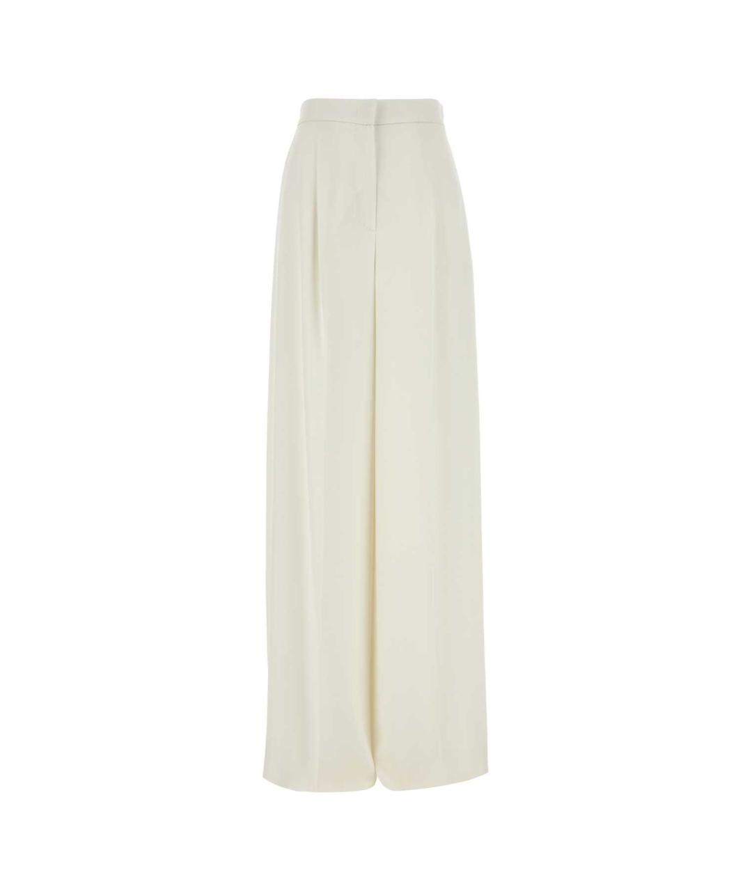MAX MARA Белые полиэстеровые прямые брюки, фото 1