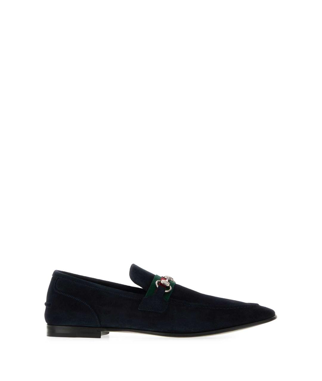 GUCCI Темно-синие замшевые лоферы, фото 1