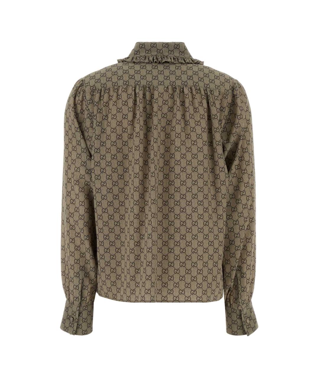 GUCCI Бежевая шелковая блузы, фото 2